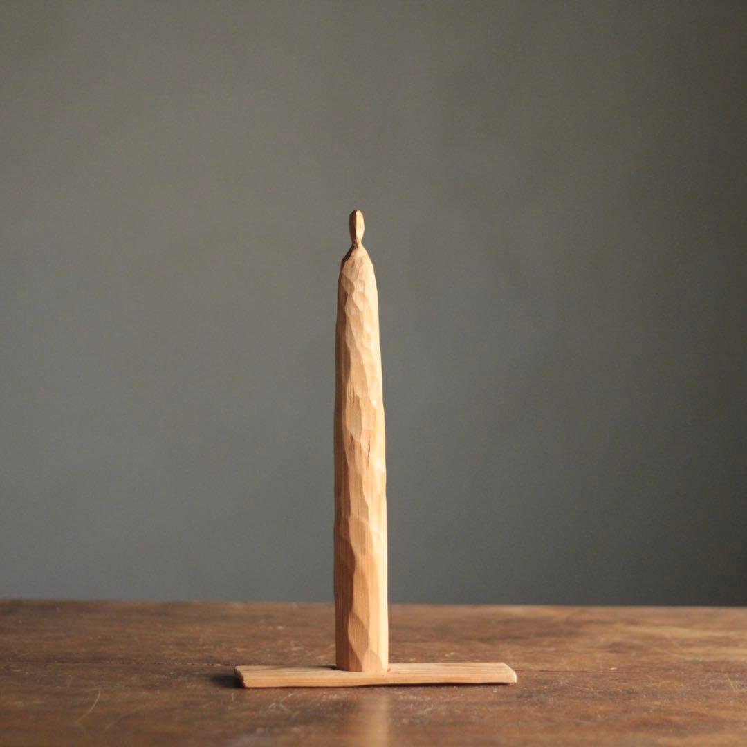 木彫 立体作品 人物像 現代美術 オブジェ