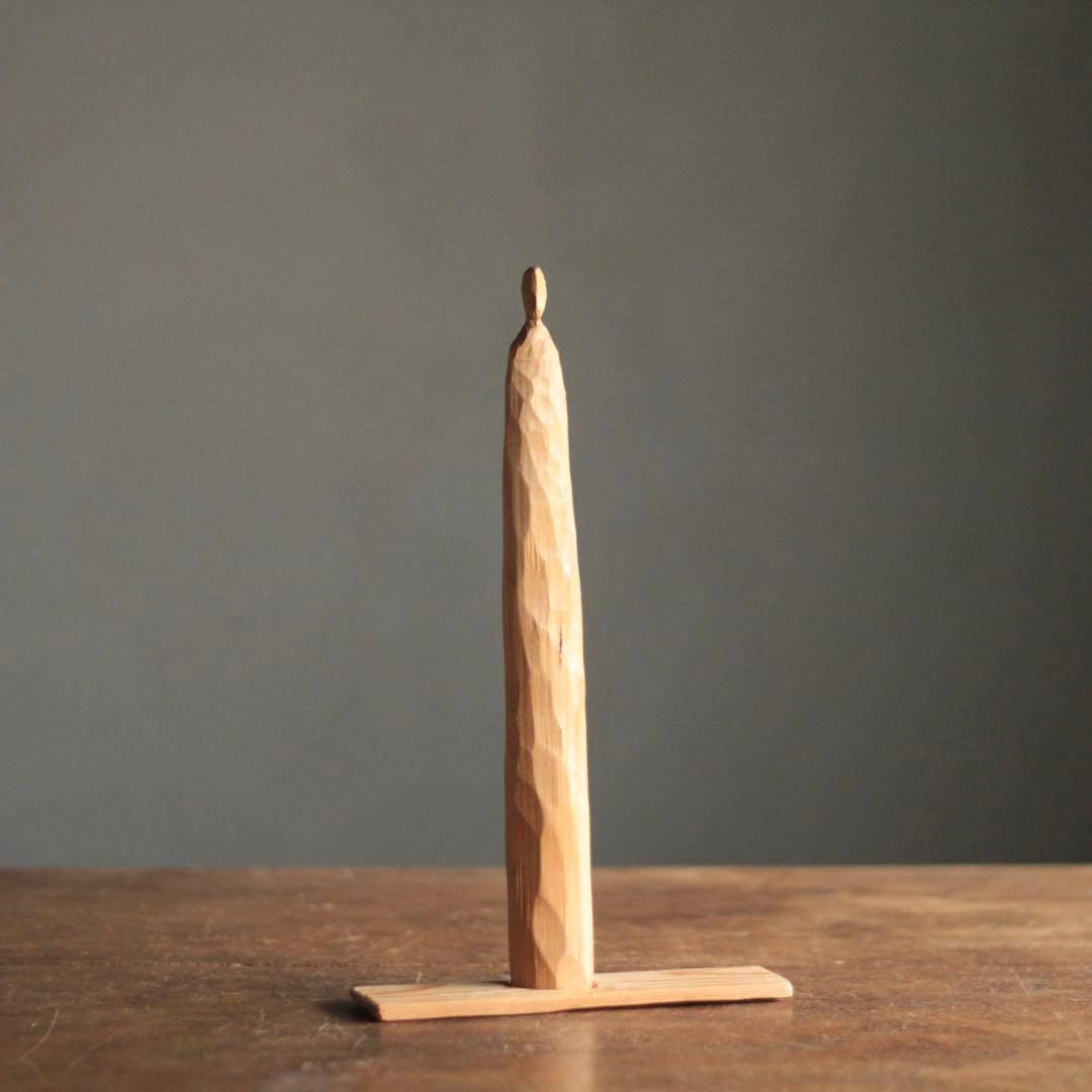 木彫 立体作品 人物像 現代美術 オブジェ