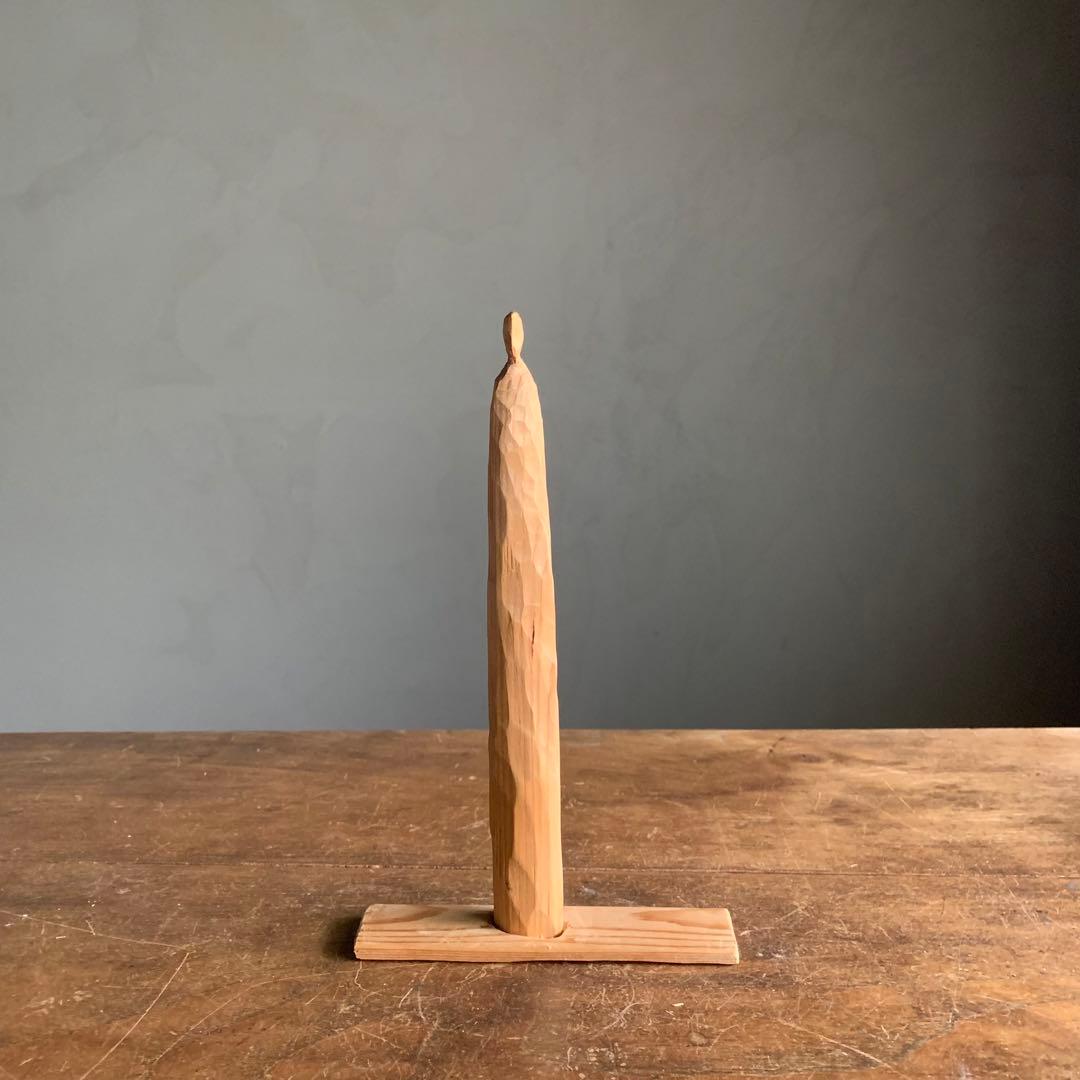 木彫 立体作品 人物像 現代美術 オブジェ