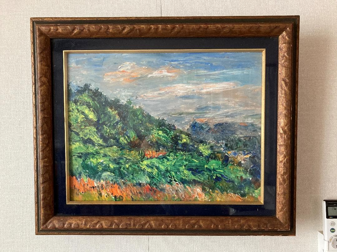 小西安夫の油彩画　画題：「うねびを望む」（Ｆ６号）