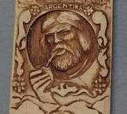 コレクター収集品　アルゼンチン　手彫り　掛物