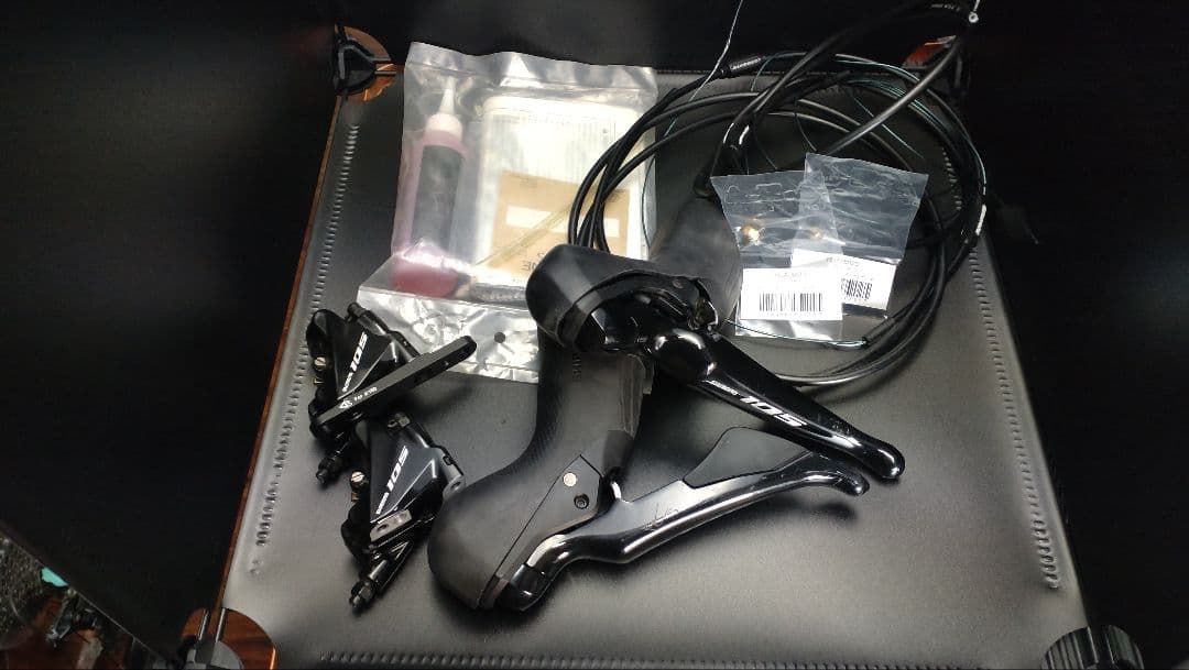 【中古】シマノ 2×11S 105STIレバー＆DISCブレーキ本体