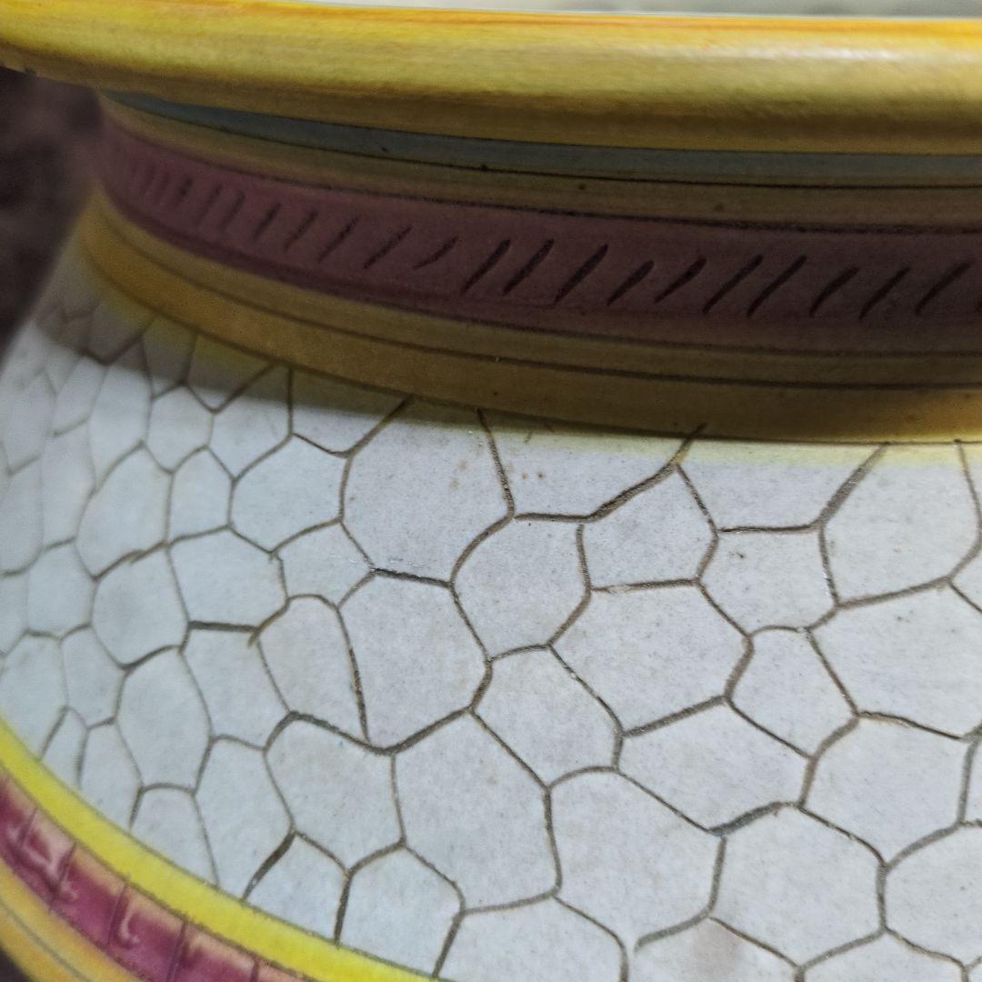 イタリア製　マヨルカ焼　壺？傘立て？