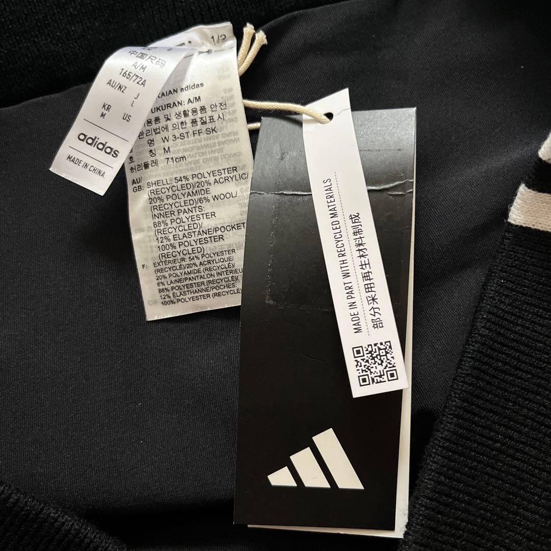 新品　アディダス　ゴルフ　防風　ニット　ジャケット／スカート　上下　L 白黒