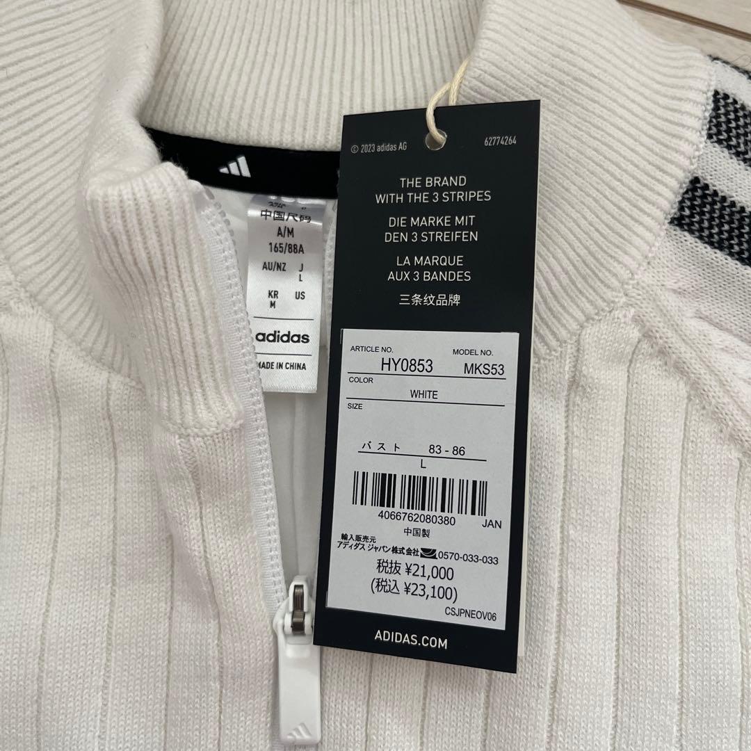 新品　アディダス　ゴルフ　防風　ニット　ジャケット／スカート　上下　L 白黒