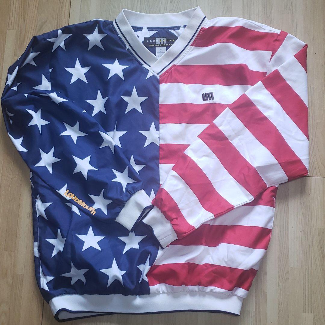 ラウドマウス　ウィンドウブレーカー　人気　星条旗柄