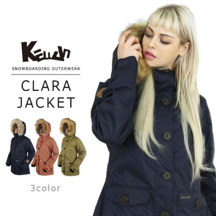 スノボ ウエア レディース 上着 紺 冬 スキー フード付き ファー