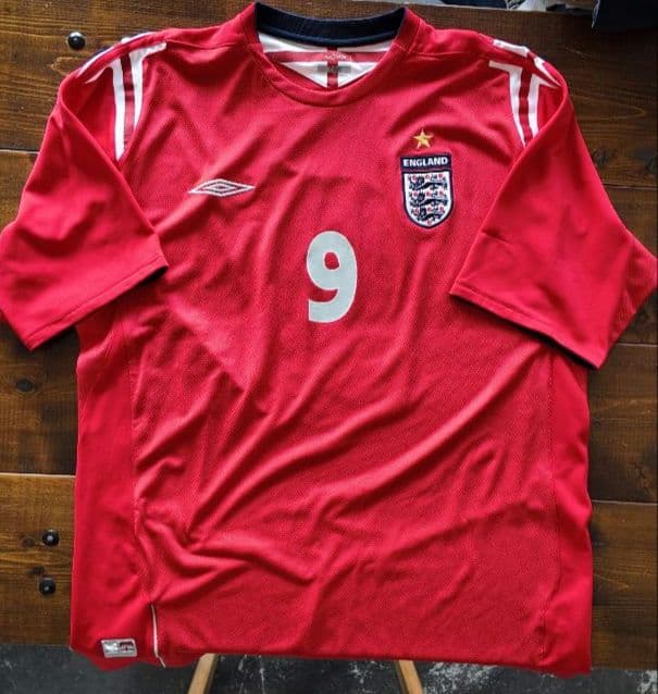 Umbro イングランド代表 アウェイ ゲームシャツ 赤 9 XL相当 アンブロ