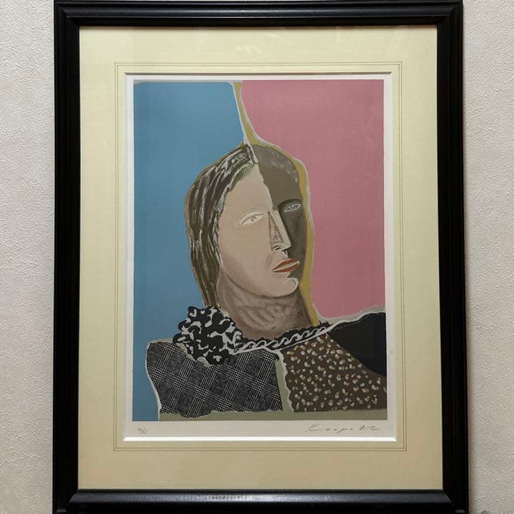 95部限定！林敬二 おんな リトグラフ 額装
