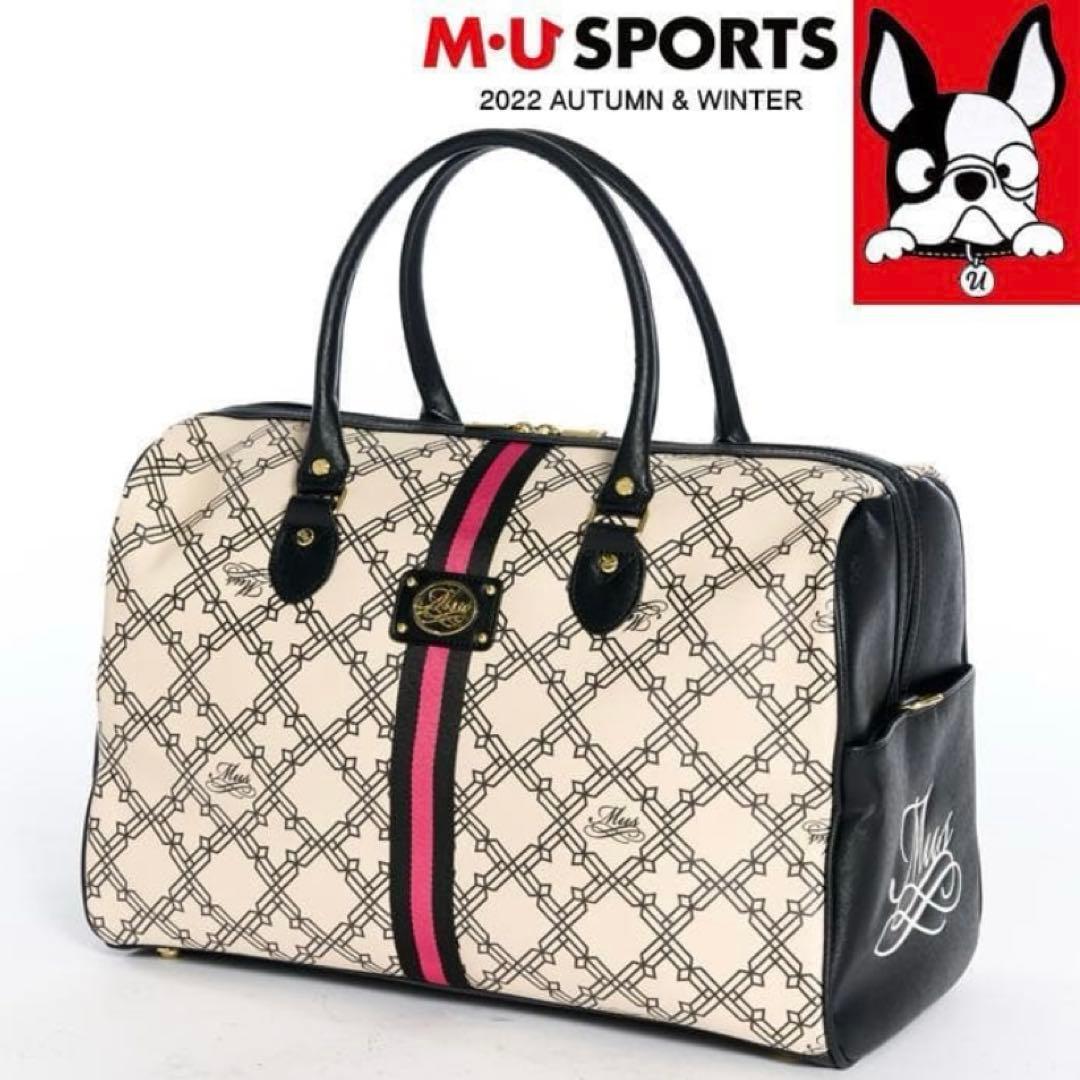 【良品】 MUスポーツ モノグラムプリント ボストンバッグ 703H6202