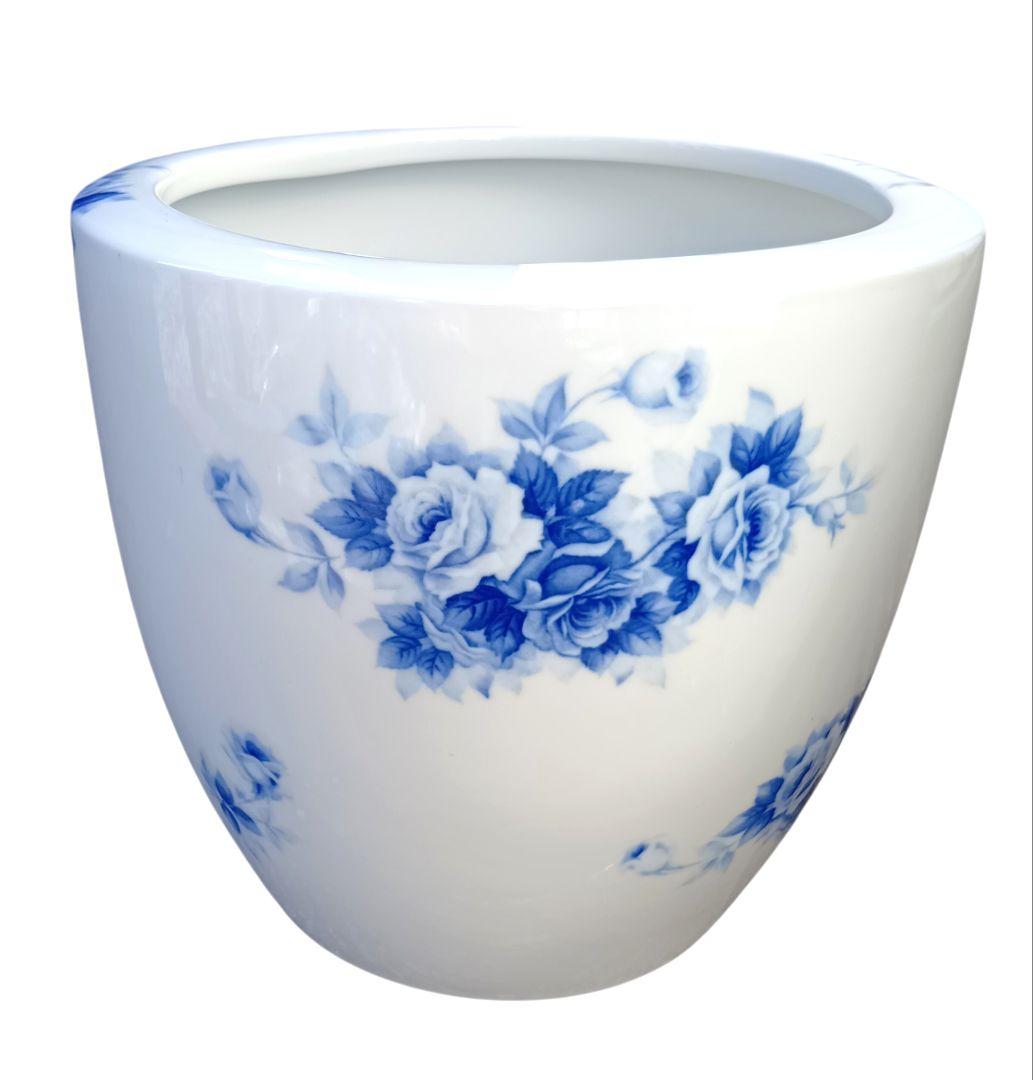 オールドノリタケ　火鉢　ブルーローズ　①