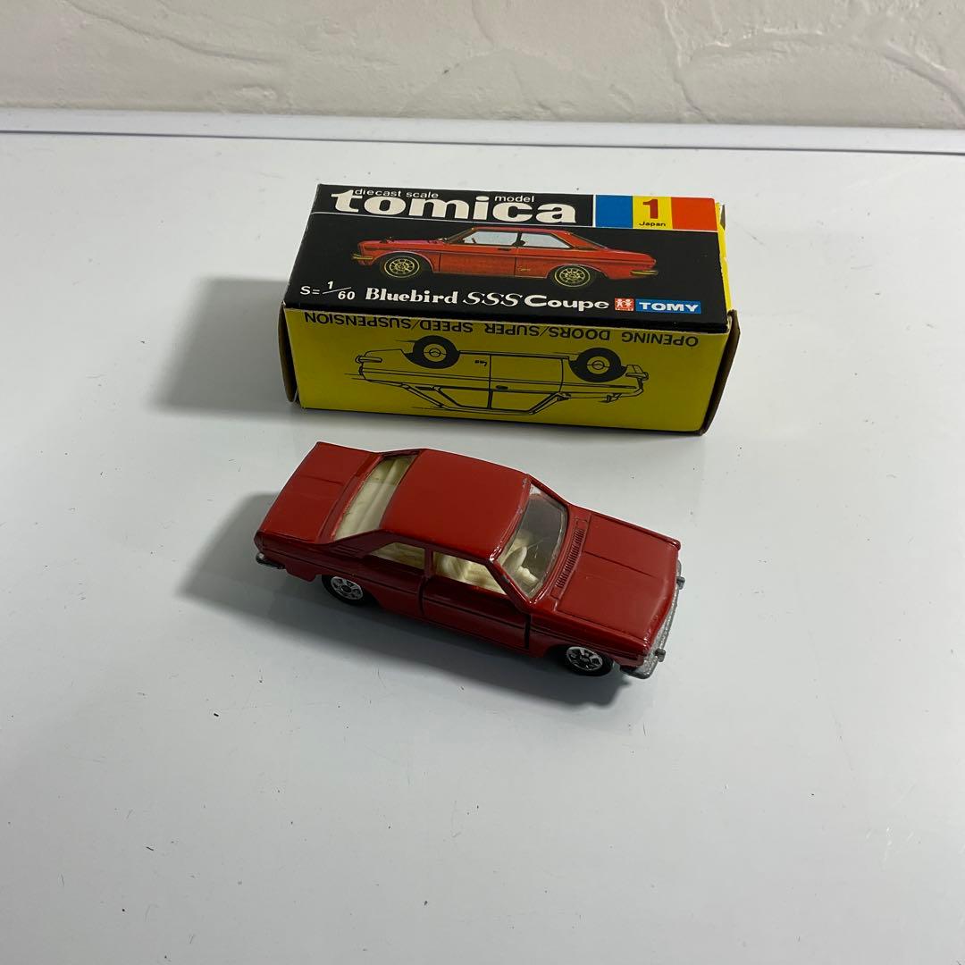 当時物トミカ　赤色指定黒箱有り　No１　ブルーバードSSSクーペ