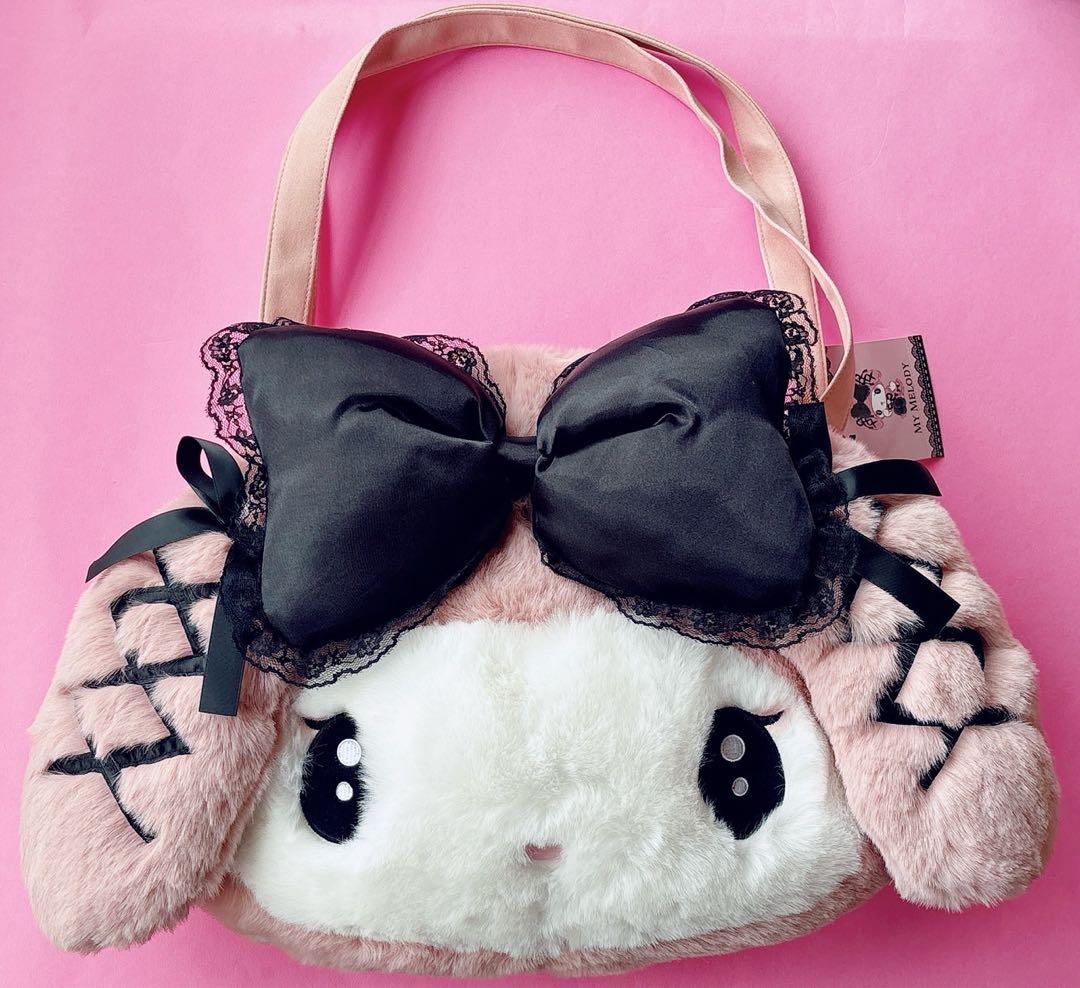 ♡ マイメロ 2025年初売り 真夜中のメロクロ フェイス形トートバッグ ♡