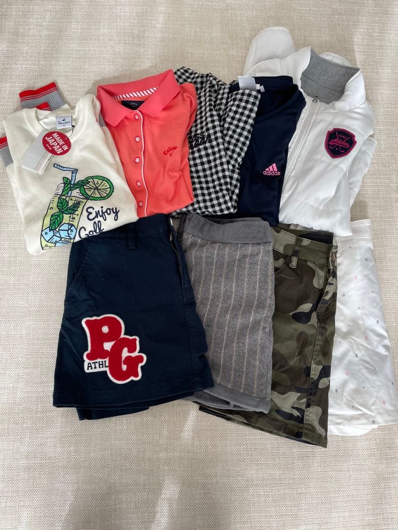 レディースゴルフウェア9点セット（ポロシャツ、ジャケット、スカート等）