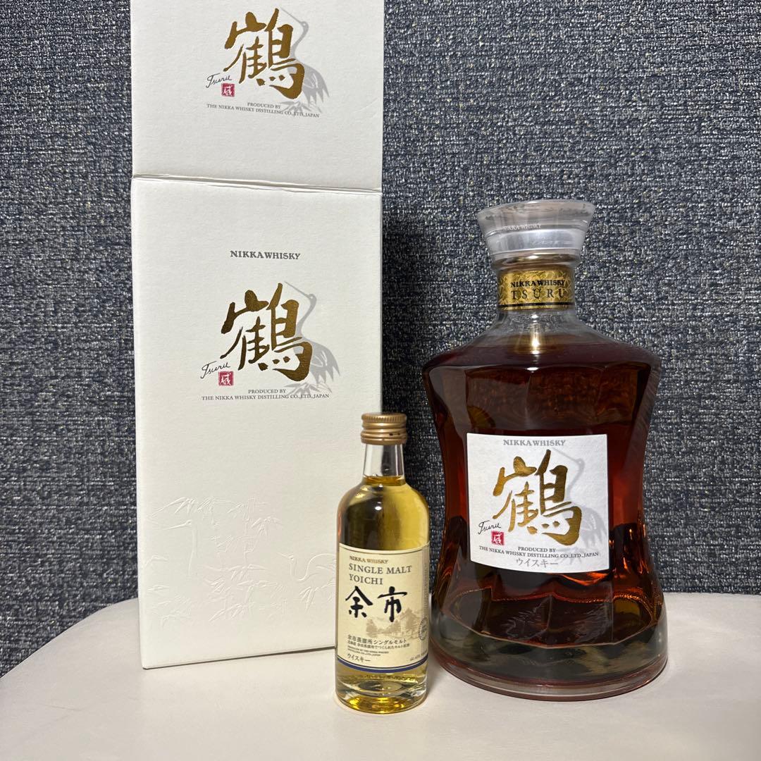 ニッカウヰスキー 鶴 サービスにシングルモルト余市50mlをお付けして