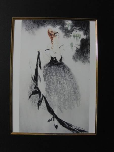 ルイ・イカール限定版・アールデコ/青いインコ、希少な額装用画集より