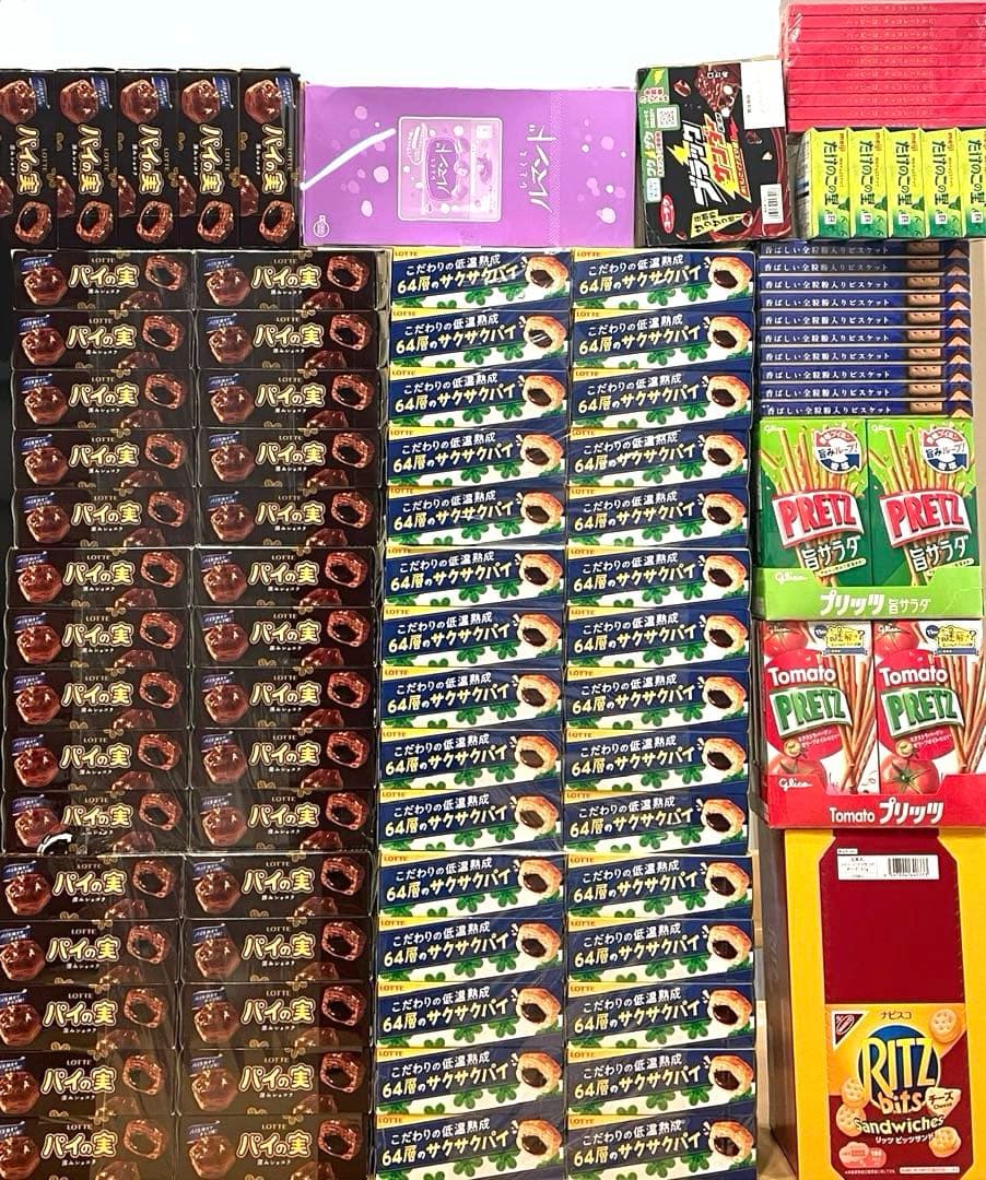 お菓子　まとめ売り　パイの実　ガーナミルクチョコレート　たけのこの里　プリッツ