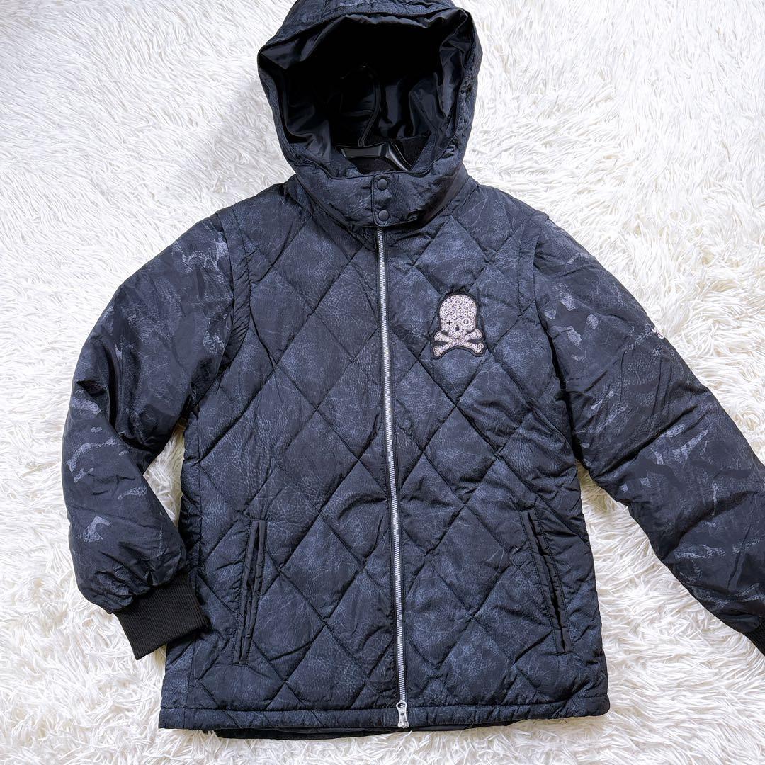 【メンズ3☆美品】ダンスウィズドラゴン　ダウンジャケット　2WAY 刺繍ワッペン