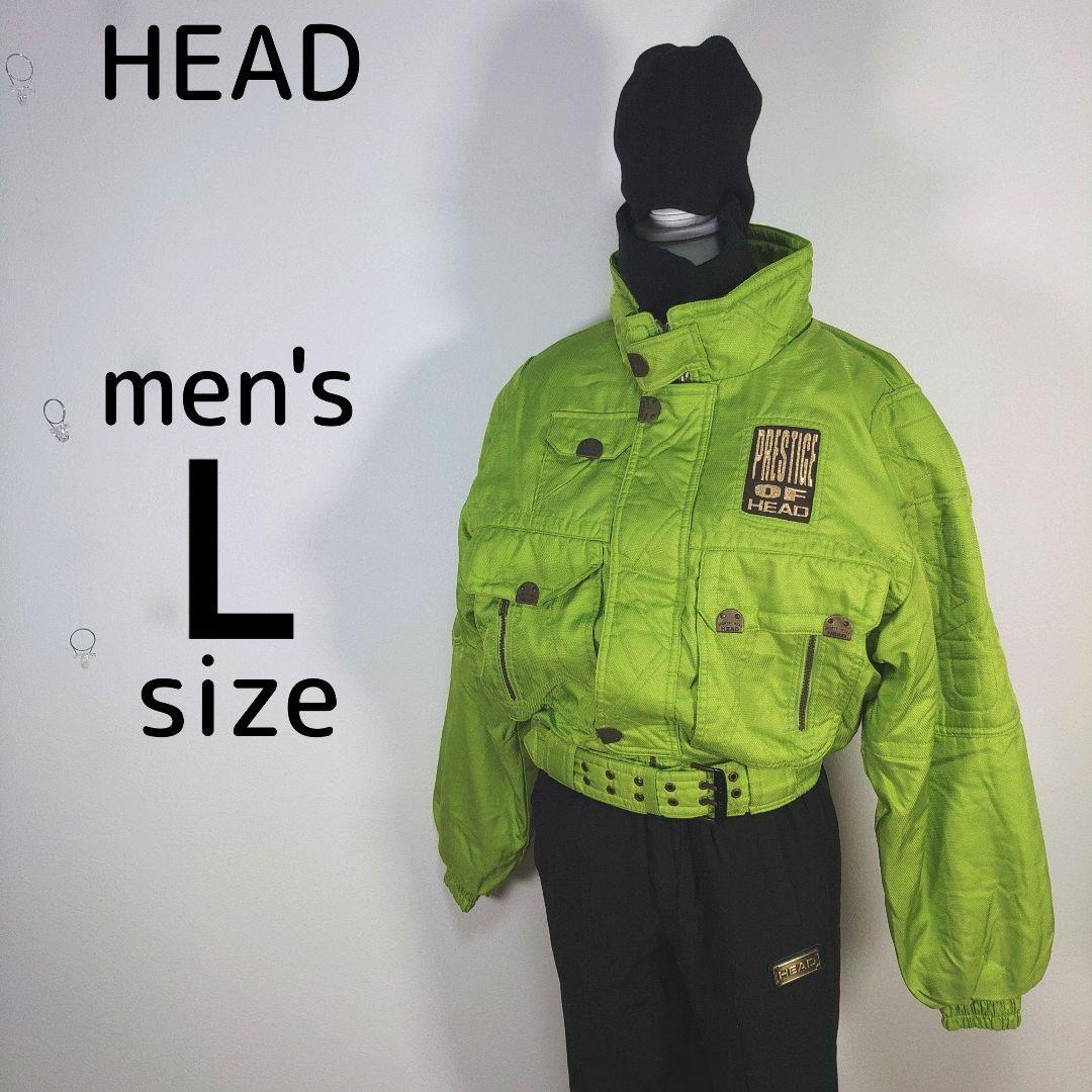 HEAD　ヘッド　メンズ　Lサイズ　スキーウェア　上下セット　黄緑　ブラック
