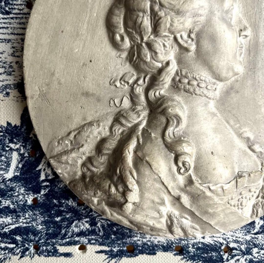 フランスアンティーク ♧ 石膏製メダイヨン14.5cm ♧ Jバプティスト・ニニ