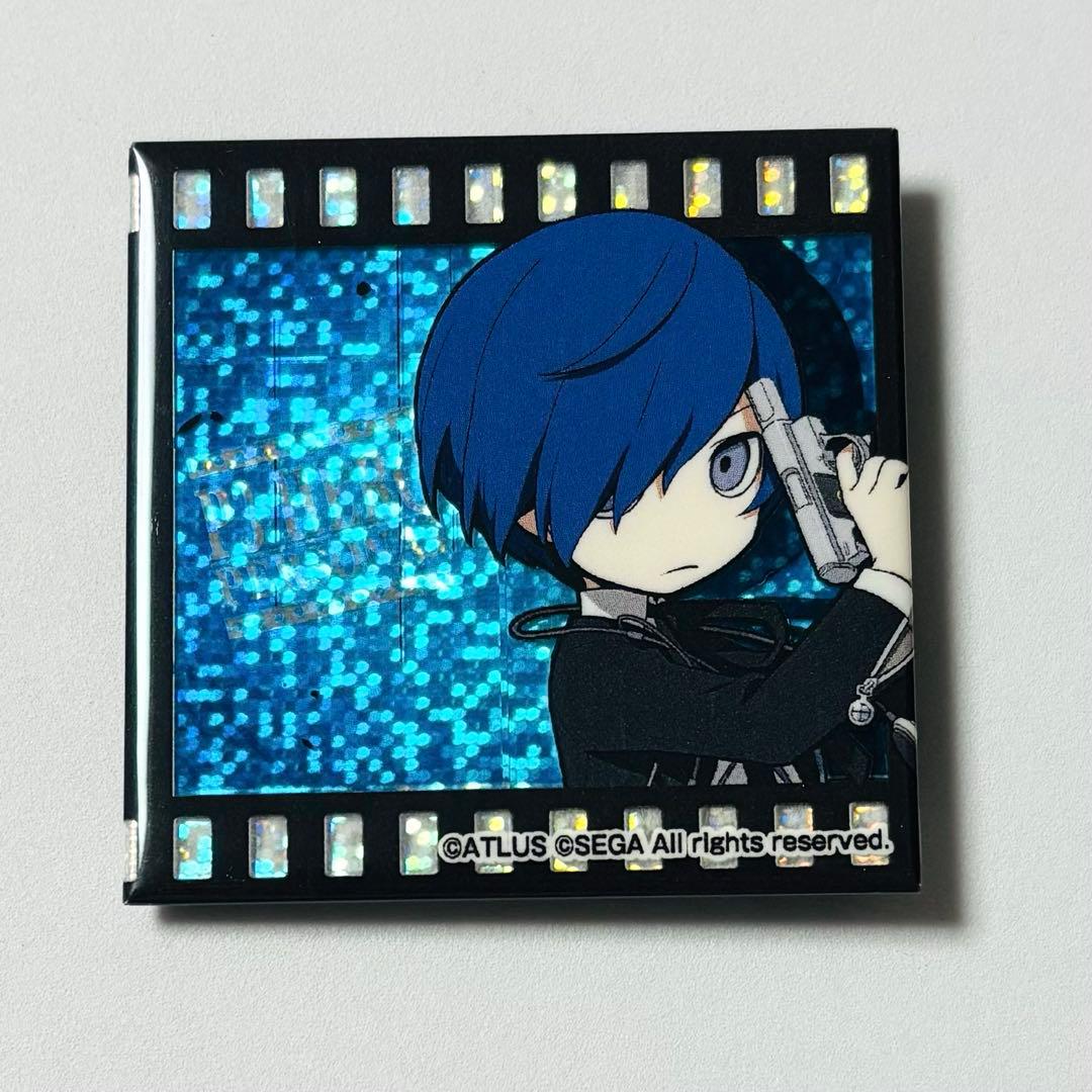 ペルソナQ2 セガコラボカフェ ホログラム缶バッジ P3主人公 結城理