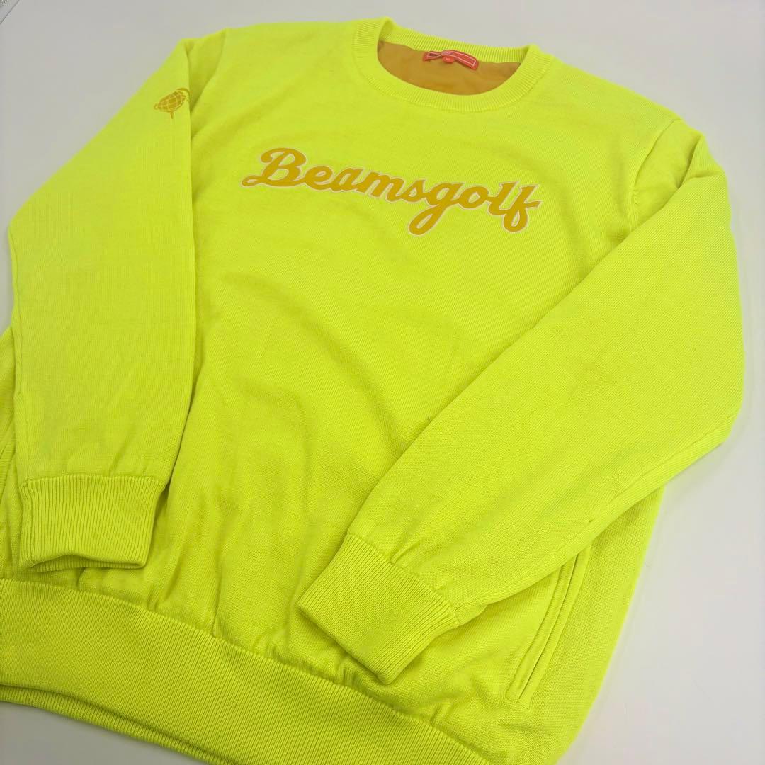 美品　BEAMS GOLF ニットジャケット XL ネオンカラー 735 防寒