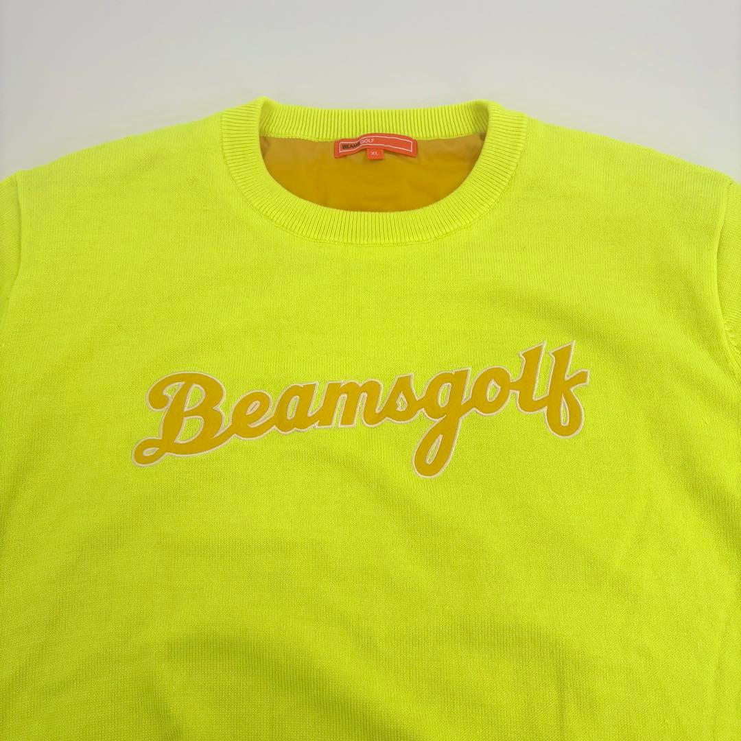 美品　BEAMS GOLF ニットジャケット XL ネオンカラー 735 防寒