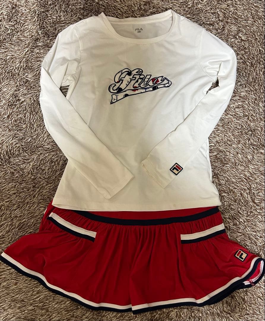 FILA テニスウェアセット 長袖シャツ Tシャツ スカート
