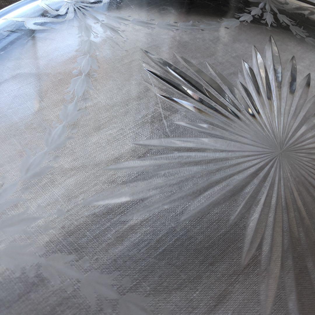 フランスアンティーク　クリスタル　プレート