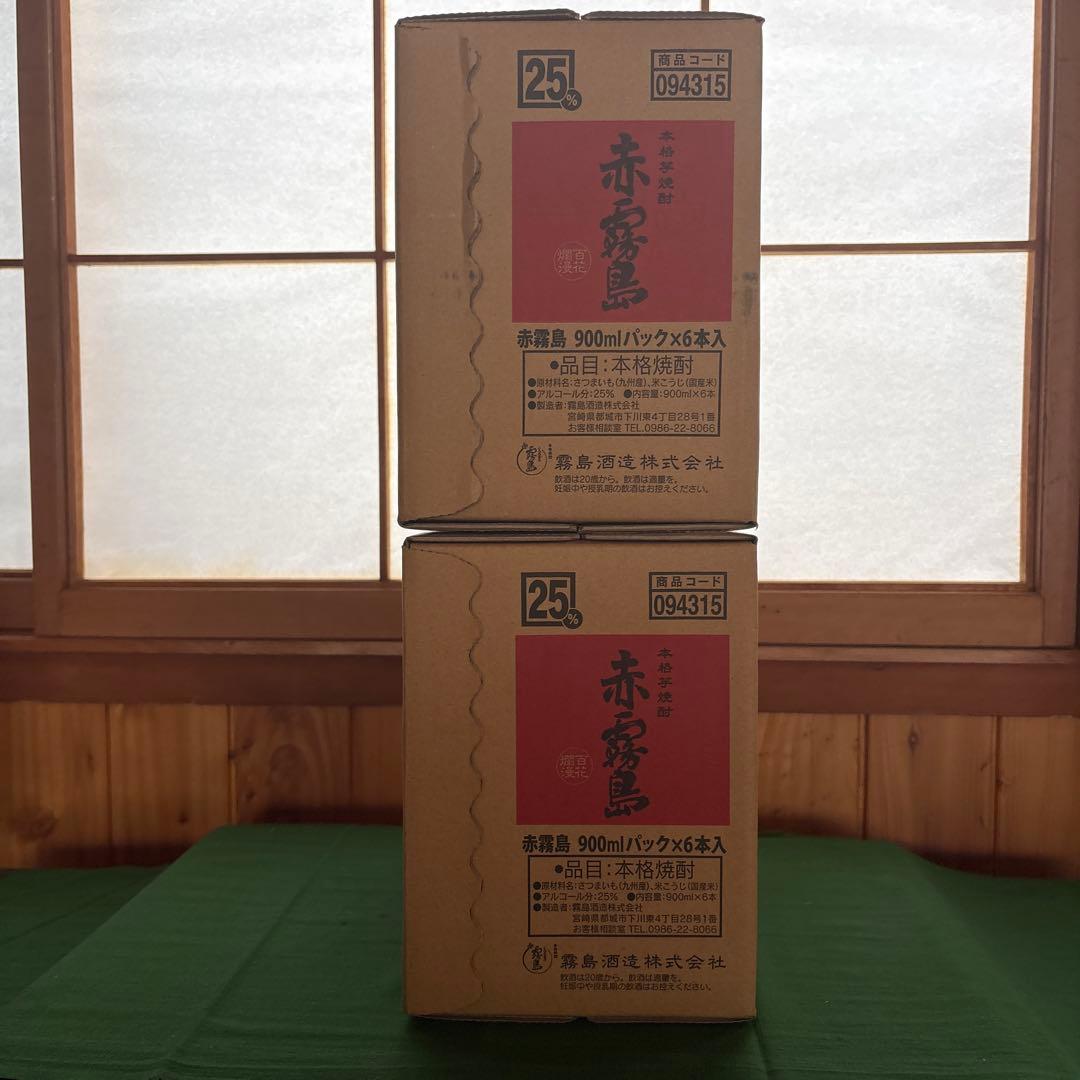 赤霧島 25% 900mlパック 6本入り２ケース