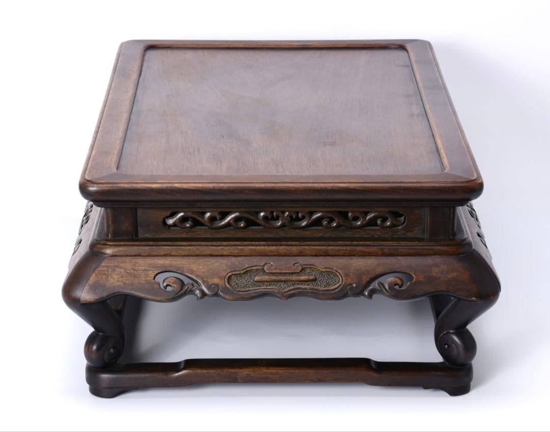 時代物 唐木製 飾台 長方卓 高さ19cm 香炉台 花台 盆栽台 アンティーク