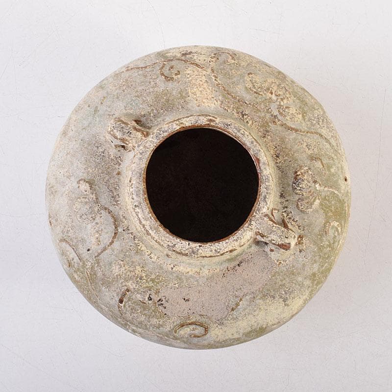 タイ古陶磁　スンコロク　宋胡録　油壷　双耳壷　時代箱　V　R8851