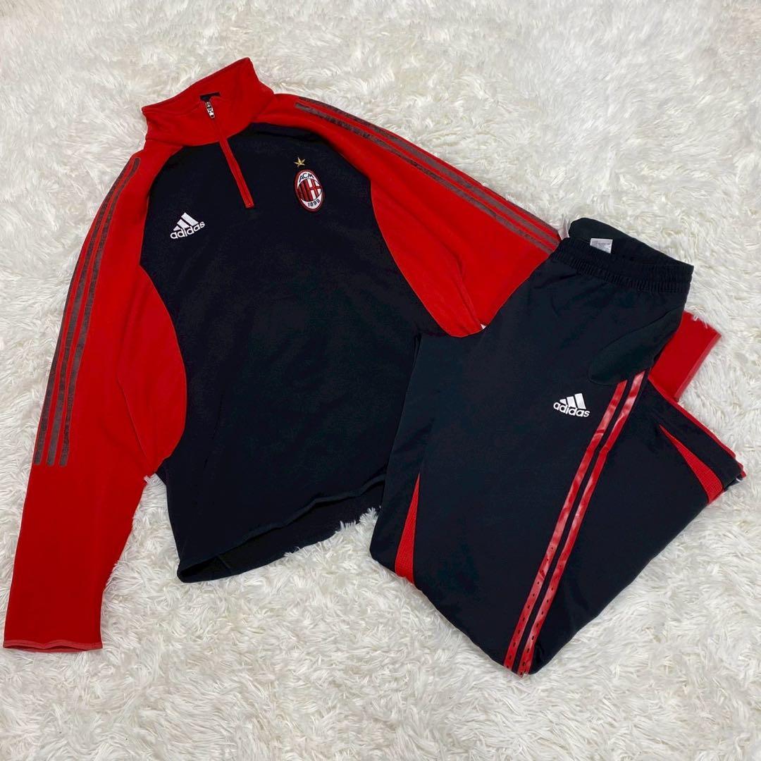 ACミラン adidas ハーフジップ トレーニングウェア Lサイズ上下セット