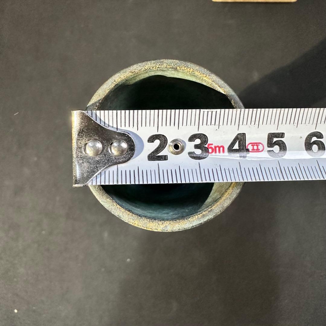 昭和59年購入　秦 蔵六 作 立鼓式塗金銅花器　新品未使用　共箱入り