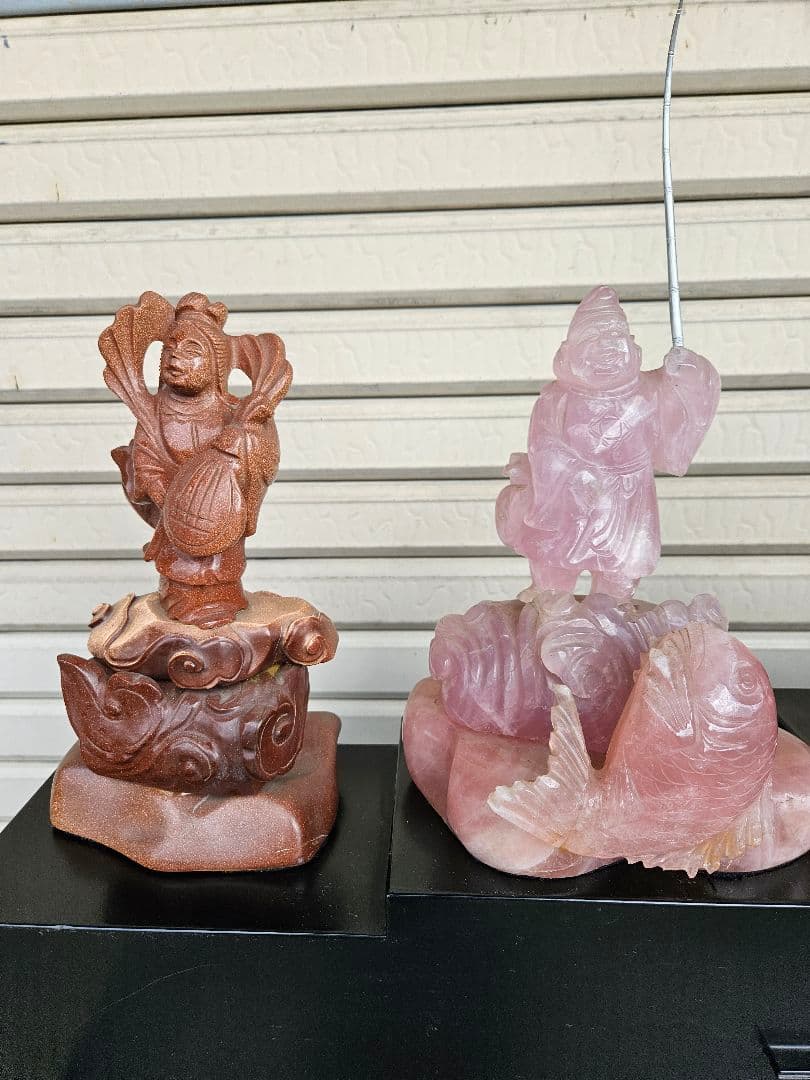 甲州水晶貴石細工 天然石の七福神 作家物 仏像 7体セット 希少 伝統工芸 宝石