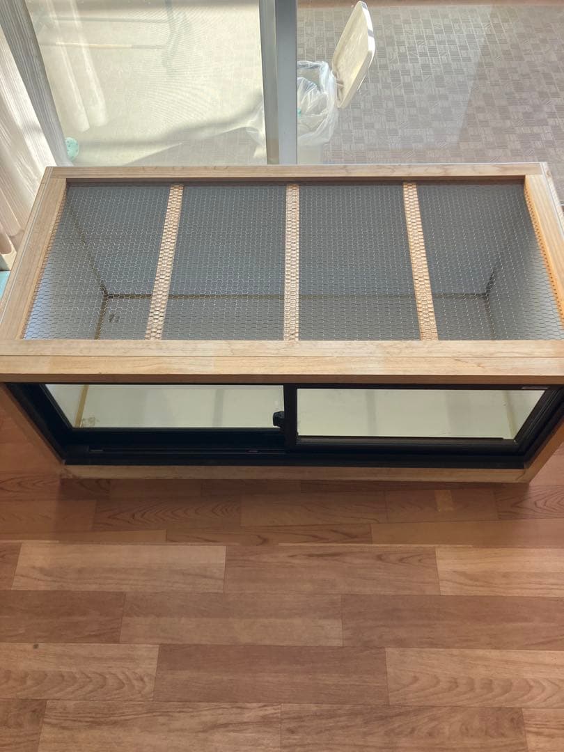 Ｆ＆K爬虫類アルミサッシ木製ケージ 外寸w1200×D600×H500