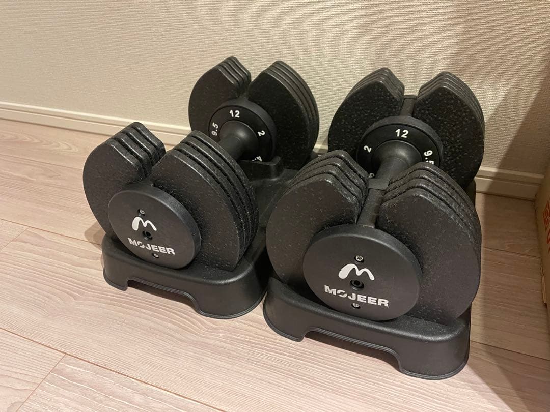 ✨良品✨MOJEER ダンベル　可変式アジャスタブルダンベル　2-12㎏×2個