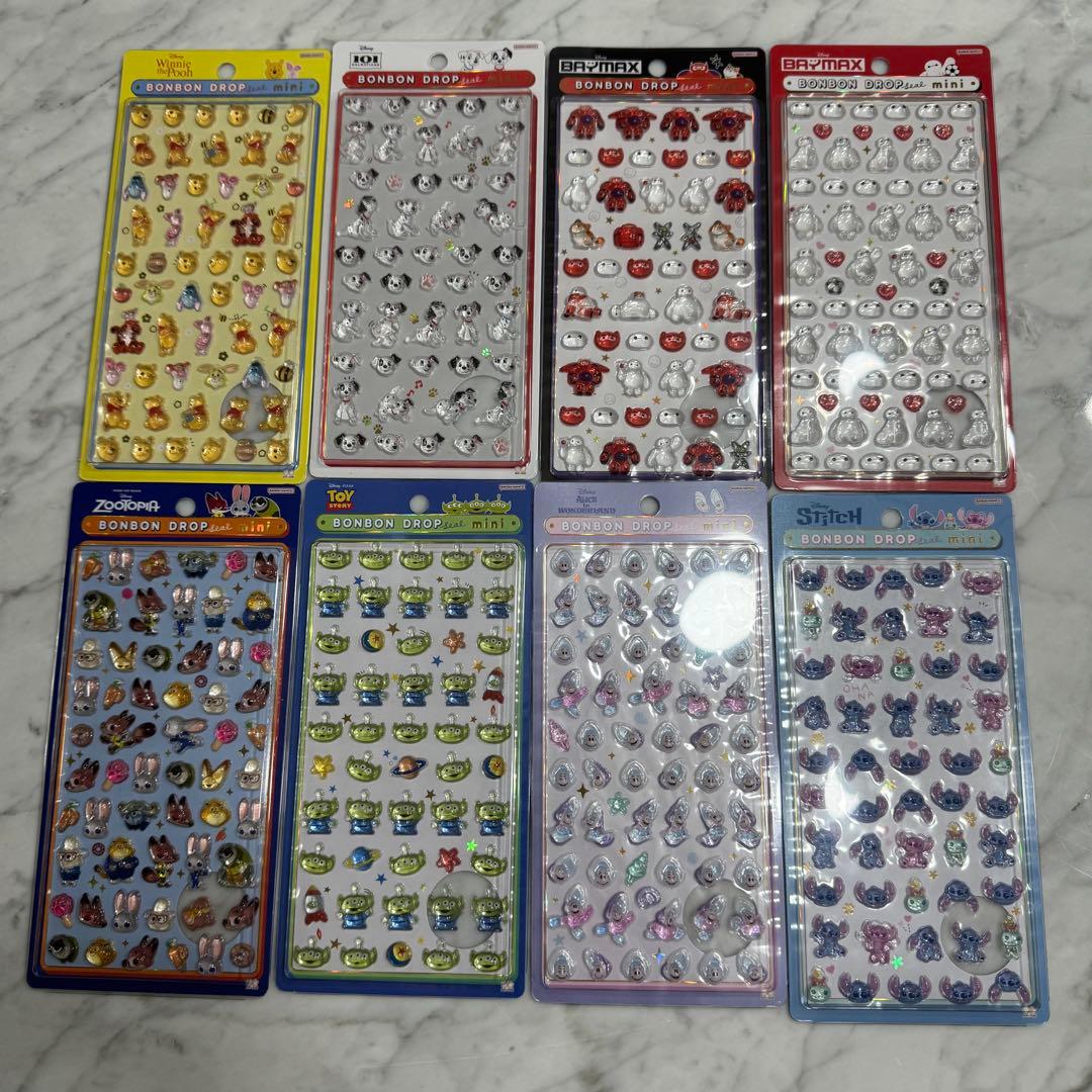 即発❣️ ディズニーミニ　ボンボンドロップシール　コンプリート　全8種