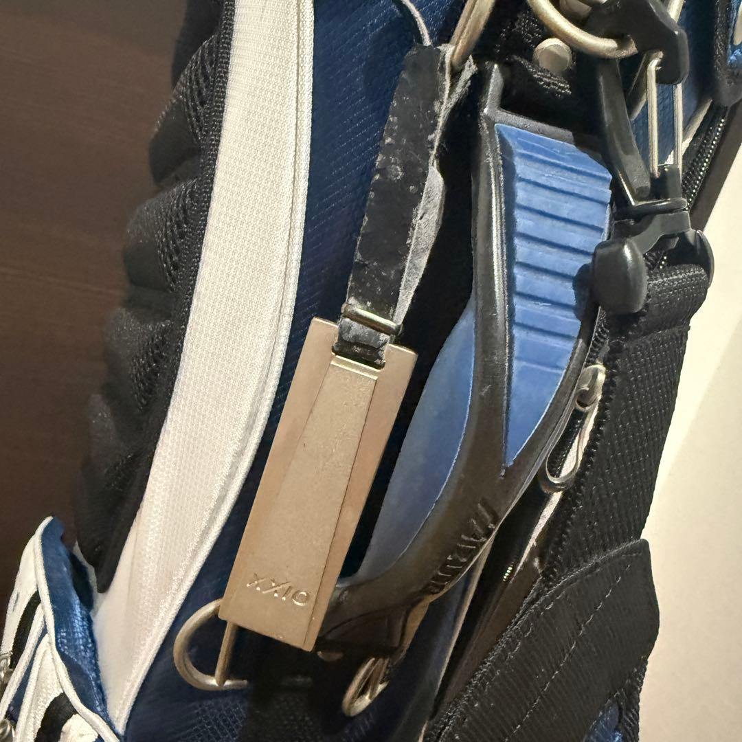 Mizuno スタンド式 キャディバッグ ゴルフバッグ 青/白