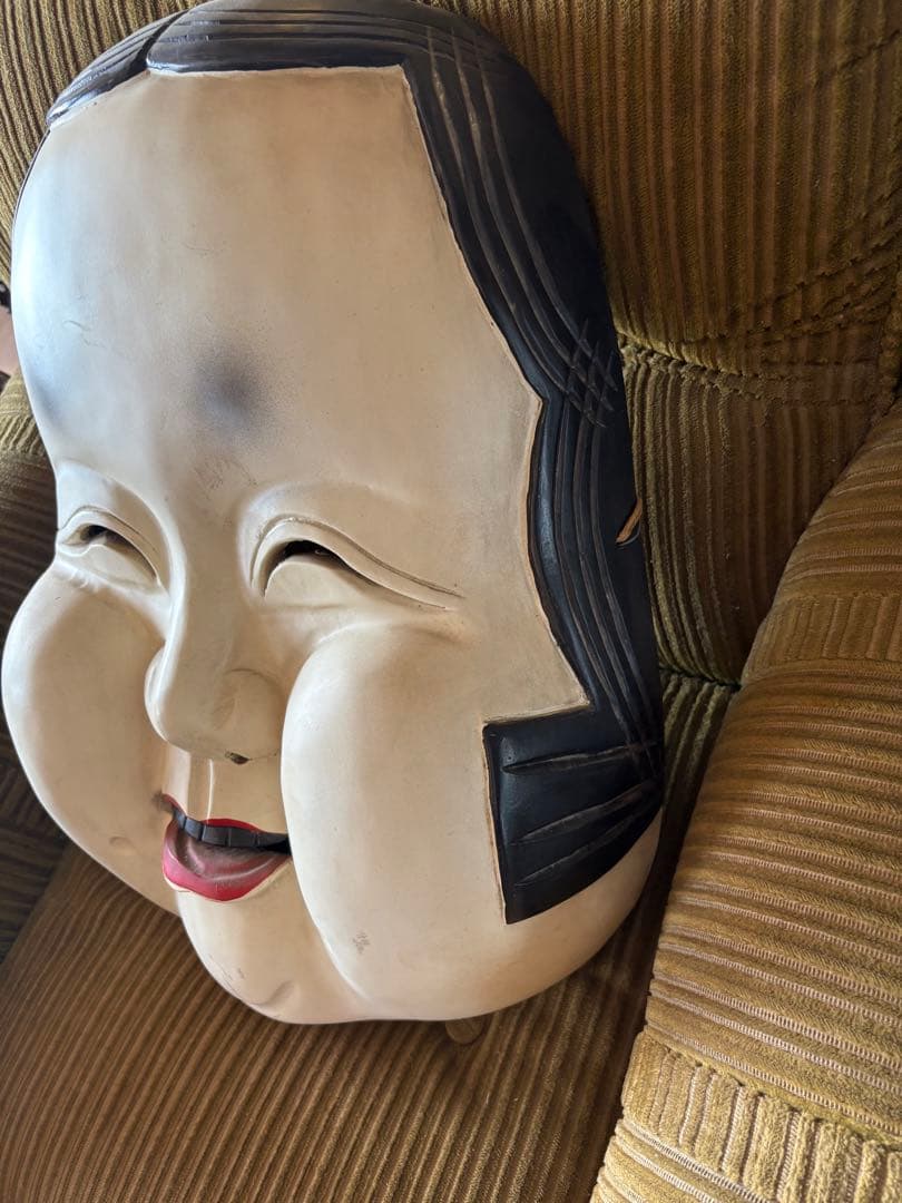 大きめサイズ　能面　おかめ　壁掛け　置物