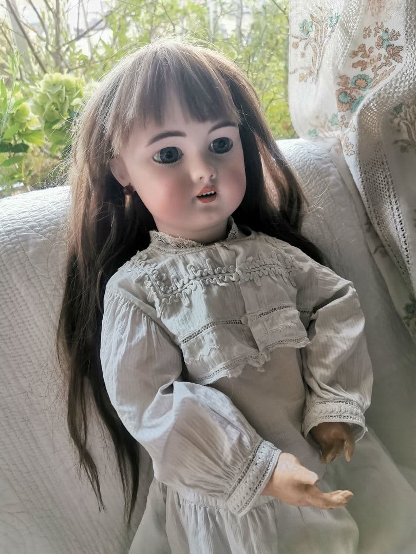 アンティークドイツ シモン＆ハルビックビスクドール 美少女人形コットンドレス靴付