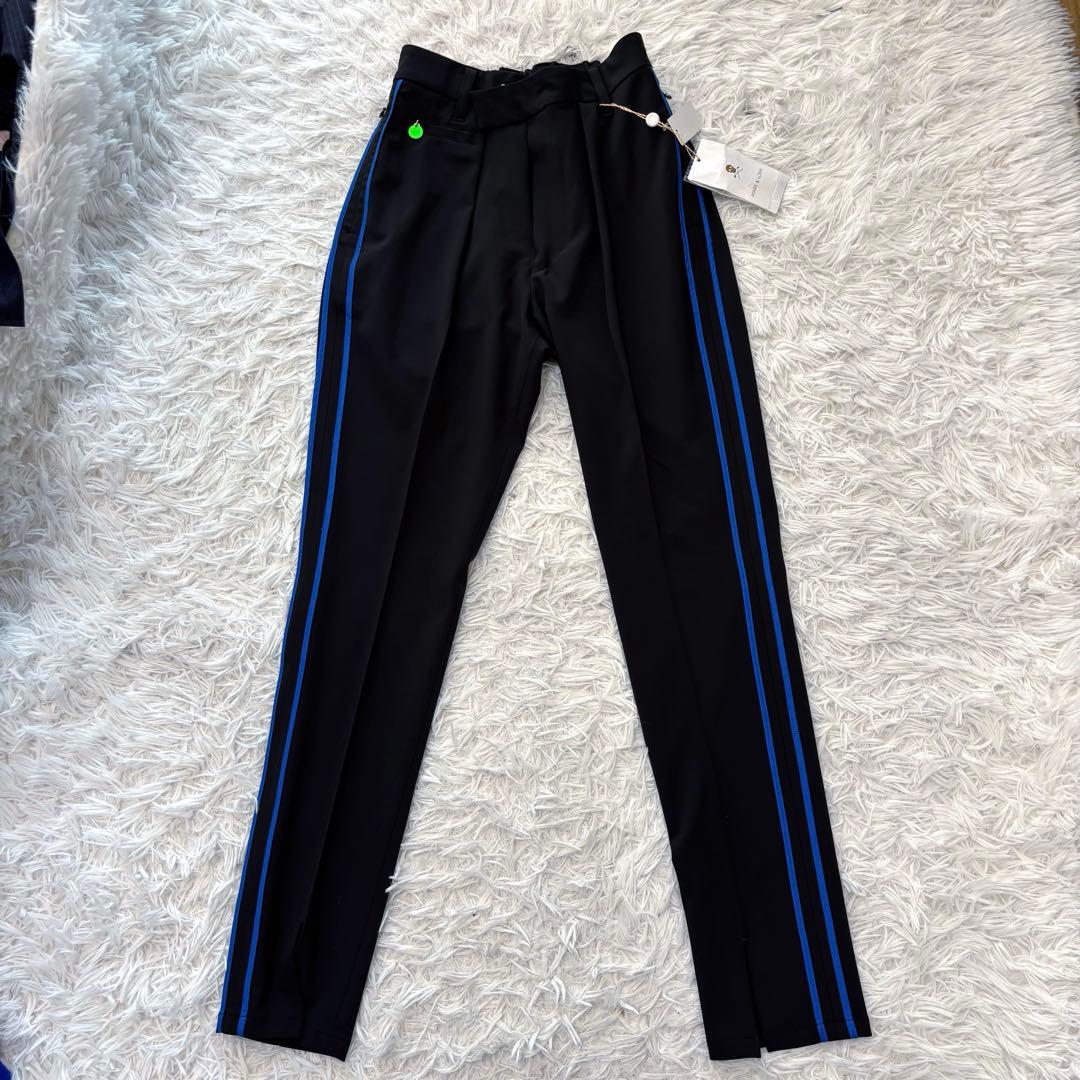 新品 マークアンドロナ パンツ ストレッチ ブラック サイドライン ゴルフ