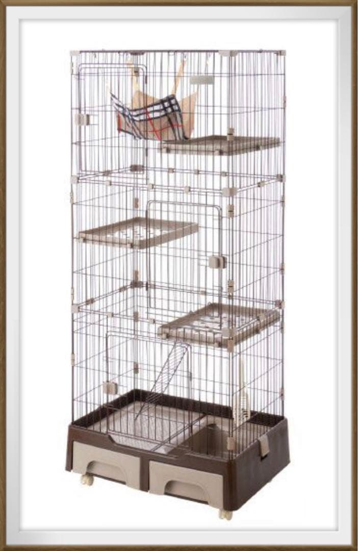 新品　キャットケージ　キャットゲージ　ケージ　ゲージ　ブラウン　猫用品