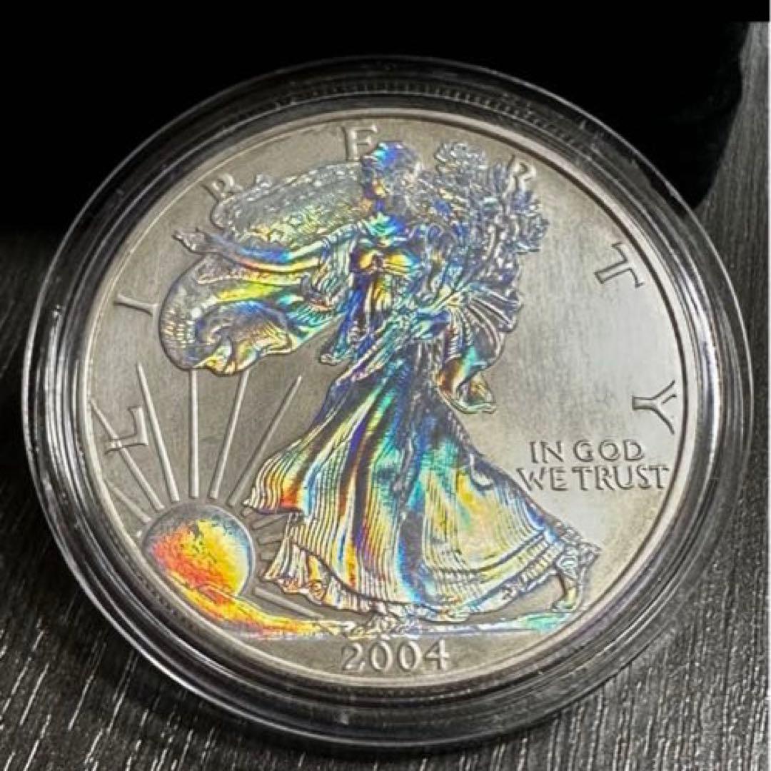 アメリカンイーグル 2004年 ホログラムバージョン　カラー銀貨