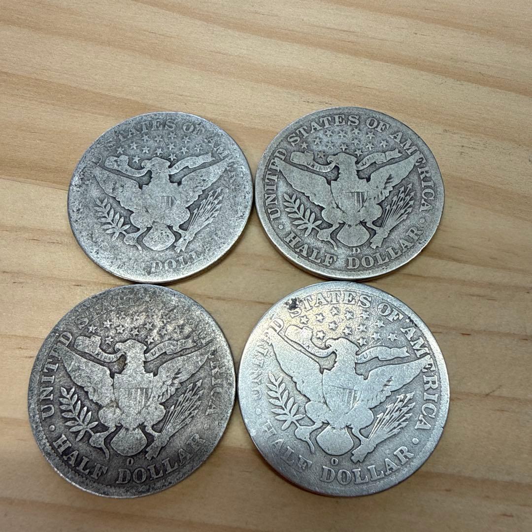 K*i様 1907年 アメリカ バーバー ハーフダラー 4枚セット