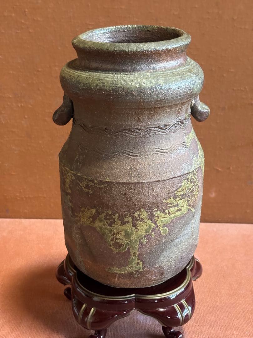 幻の窯　泥走舎(走泥舎)田土灰釉捻三筋彫文筒瓶八木一夫鈴木治　検オブジェ