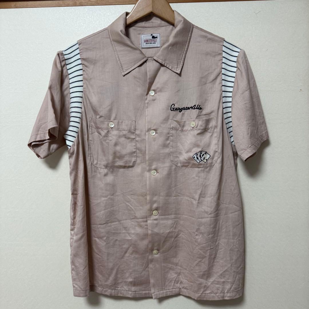 ギャングスタービル ボーリングシャツ　トランプ柄 JACKPOT