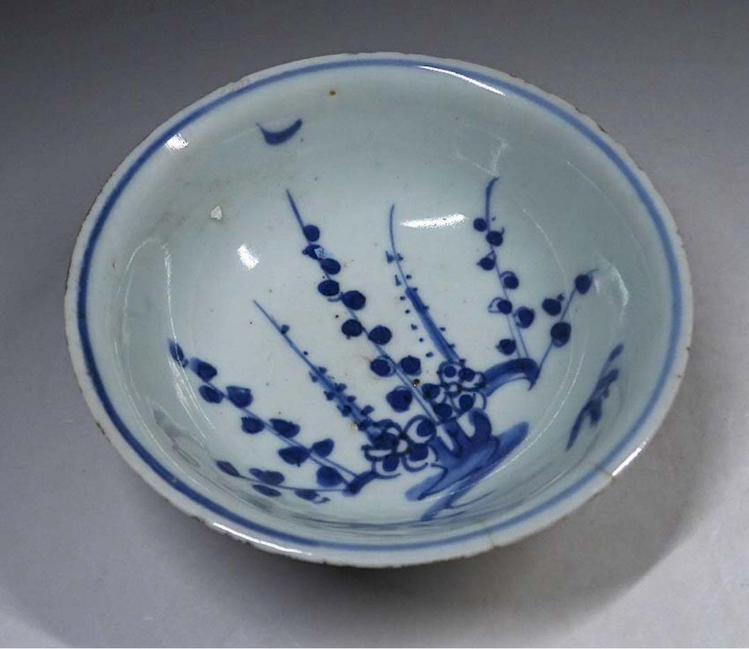 中国 明朝 古染付 梅花文様 魯山人 愛玩 向付 懐石 茶道 骨董 古美術