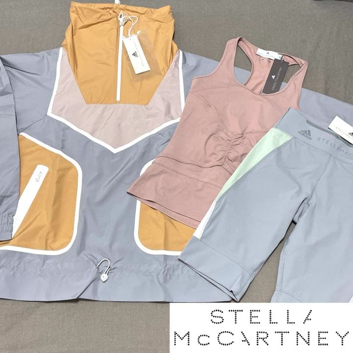 M アディダス　ステラマッカートニー　ナイロンジャケット　ハーフタイツ　セット