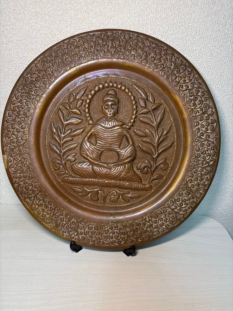 仏陀 ブッダ 坐像 レリーフ 仏教 仏具 銅製風 供養 瞑想